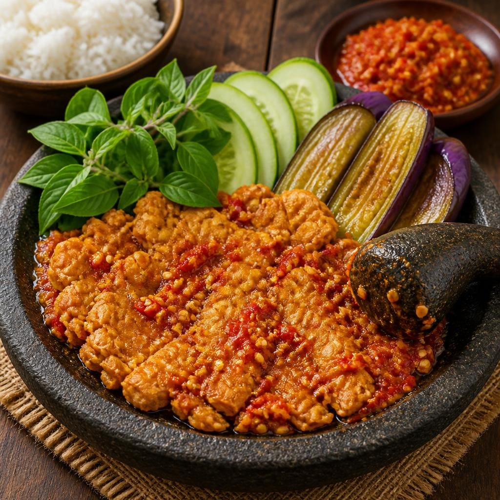 Tempe Penyet di RM Bumi Aki
